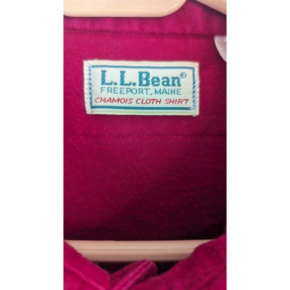 Vintage L.L. Bean red chamois shirt shacket button down pockets sz 16.5 - Picture 6 of 9